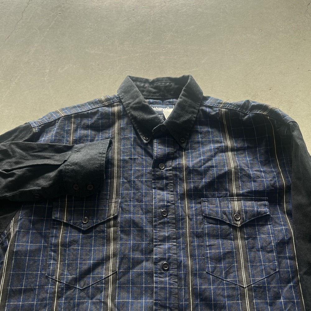 Wrangler Brushpopper X Long Tail Shirt Mens 16 1/2 - 34 Rodeo Cowboy 90s Striped